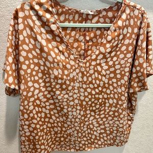 Animal Print Short Sleeve Top